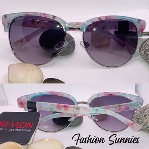 Revlon Floral Tortoise Shell Browline Sunglasses
